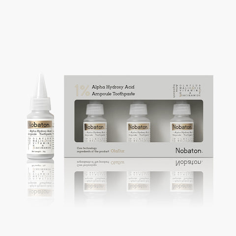 Nobaton 1% Alpha Hydroxy Acid ampoule toothpaste (3-Pack)